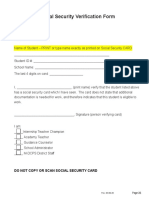 Social Security Verification Form