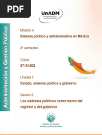 Módulo 4: Sistema Político y Administrativo en México