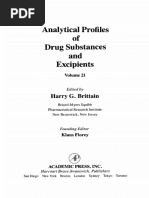 Analytical Profiles Drug Substances and Excipien T S: Harry G. Brittain