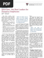 Introverts-The Best Leaders For Proactive Employees