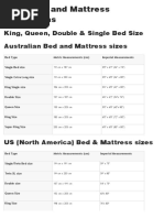 Bed Sizes and Mattress Dimensions