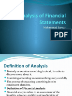 Analysis of Financial Statements: Muhammad Sarwar