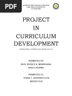 Project IN Curriculum Development: Submitted By: Noel Patrick H. Mendizabal Bsed3-Filipino