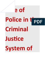 Role of Police in The Criminal Justice System of