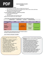 English Class Activties of Unit 3