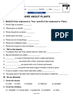 More About Plants: I. Write (T) If The Statement Is True' and (F) If The Statement Is False'