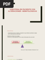 Anestesia en Paciente Con Alteraciones Hematológicas