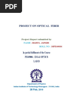 Project On Optical Fiber: in Partial Fulfilment of The Course PH49006: EM & OPTICS Lab B