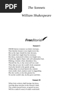 The Sonnets William Shakespeare: Sonnet I