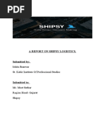 A Report On Shipsy Logistics.: Ishita Jhanwar St. Kabir Institute of Professional Studies