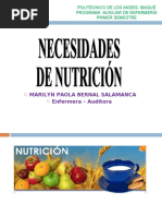 Necesidades de Nutriciòn