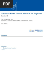 Advanced Finite Element Methods For Engineers: Exercise 10