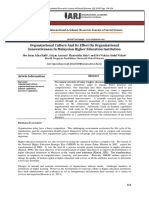 Organizational Culture and Its Effect On Organizational Innovativeness in Malaysian Higher Education Institution