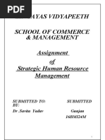 Lingayas Vidyapeeth School of Commerce & Management Assignment of Strategic Human Resource Management