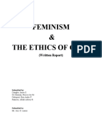 Feminism & The Ethics of Care: (Written Report)