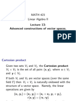 MATH 423 Linear Algebra II Advanced Constructions of Vector Spaces