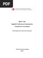 Metu - SFL English Proficiency Examination A Guide For Test-Takers