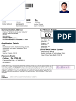 25 Dec 1992 Male GEN No: Communication Address GATE Exam Details