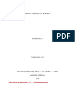 Tarea 1 - Concepto de Integral: Desarrollo de Los Ejercicios A, B, C, D y e Del Tipo de Ejercicios 1