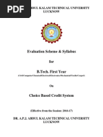 Evaluation Scheme & Syllabus For B.Tech. First Year: Dr. A.P.J. Abdul Kalam Technical University Lucknow