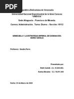 Reflexiones Sobre Venezuela y La Estrategia Imperial de Dominación