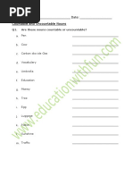 Countable and Uncountable Nouns Worksheet 2 PDF