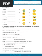 Adjectives of Emotion Interactive Worksheet