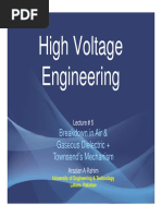 Lecture 5 - Breakdown in Air and Gaseous Dielectrics - Townsend's Mechanism