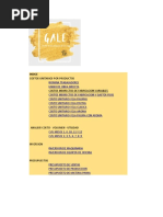 Indice: Costos Unitarios Por Productos