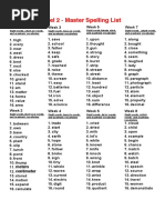 Level 2 - Master Spelling List: Meters Centimeter