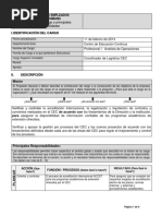 Perfil Del Cargo Profesional I - Analista de Operaciones