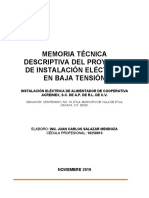 Memoria Tecnica Baja Tensión - ACREIMEX