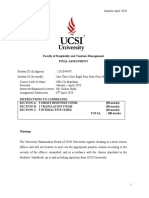 Faculty of Hospitality and Tourism Management Final Assignment