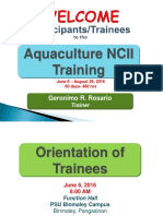 Aquaculture NCII Training: Geronimo R. Rosario