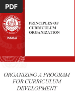 Principles of Curriculum Organization