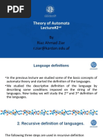 Theory of Automata Lecture#2: by Riaz Ahmad Ziar R.ziar@kardan - Edu.af