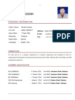 Engr - Zahid Hussain CV