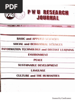 PWU Research Journal 1996