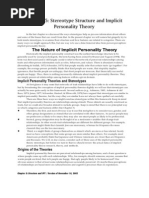 Implicit Personality Theory