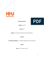 Investigación Diagnóstica Sobre Mantenimiento