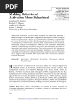 Making Behavioral Activation More Behavioral: Jonathan W. Kanter Rachel C. Manos Andrew M. Busch Laura C. Rusch