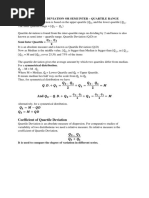 Quartile Deviation or Semi Inter - Quartile Range: Alternatively, For A Symmetrical Distribution