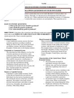 Types of Economic Systems Worksheet PDF