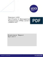 Pearson LCCI Certificate in Management Accounting (VRQ) Level 4