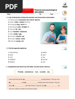 Physical and Psychological Description: Fast Worksheet 4