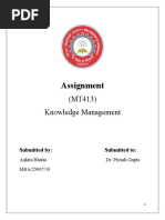 Assignment: (MT413) Knowledge Management