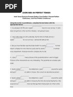 English Perfect Tense Exercise