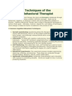 5 Common Techniques of The Cognitive Behavioral Therapist