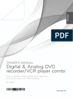 Digital & Analog DVD recorder/VCR Player Combi: Owner'S Manual