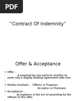 Contract of Indemnity